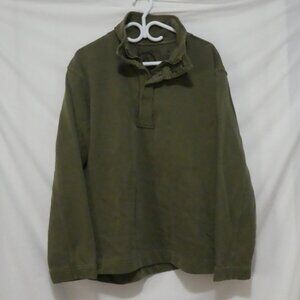 Unbranded | medium | Khaki Pullover Sweatshirt | Collar - Zip - Snap Button